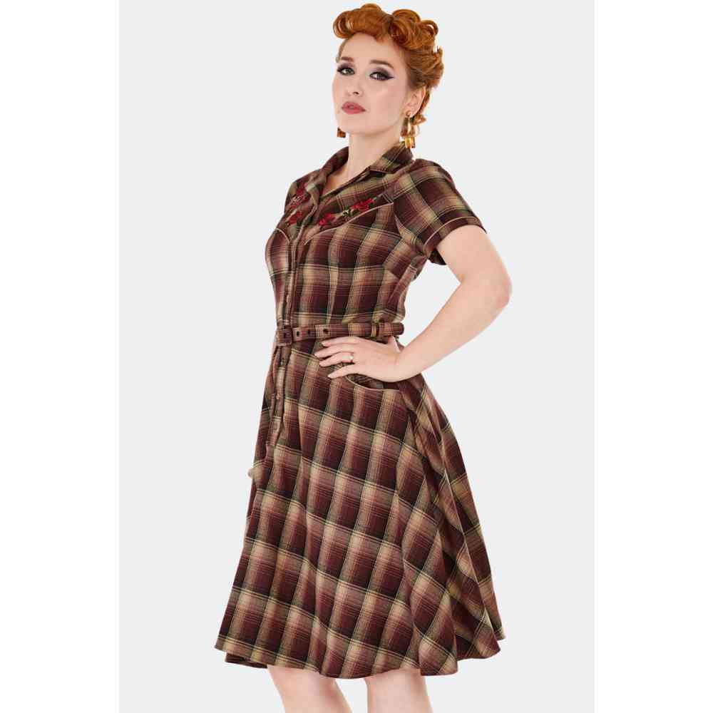 Voodoo Vixen - Western Style Flare Robe Ã©vasÃ©e - Marron